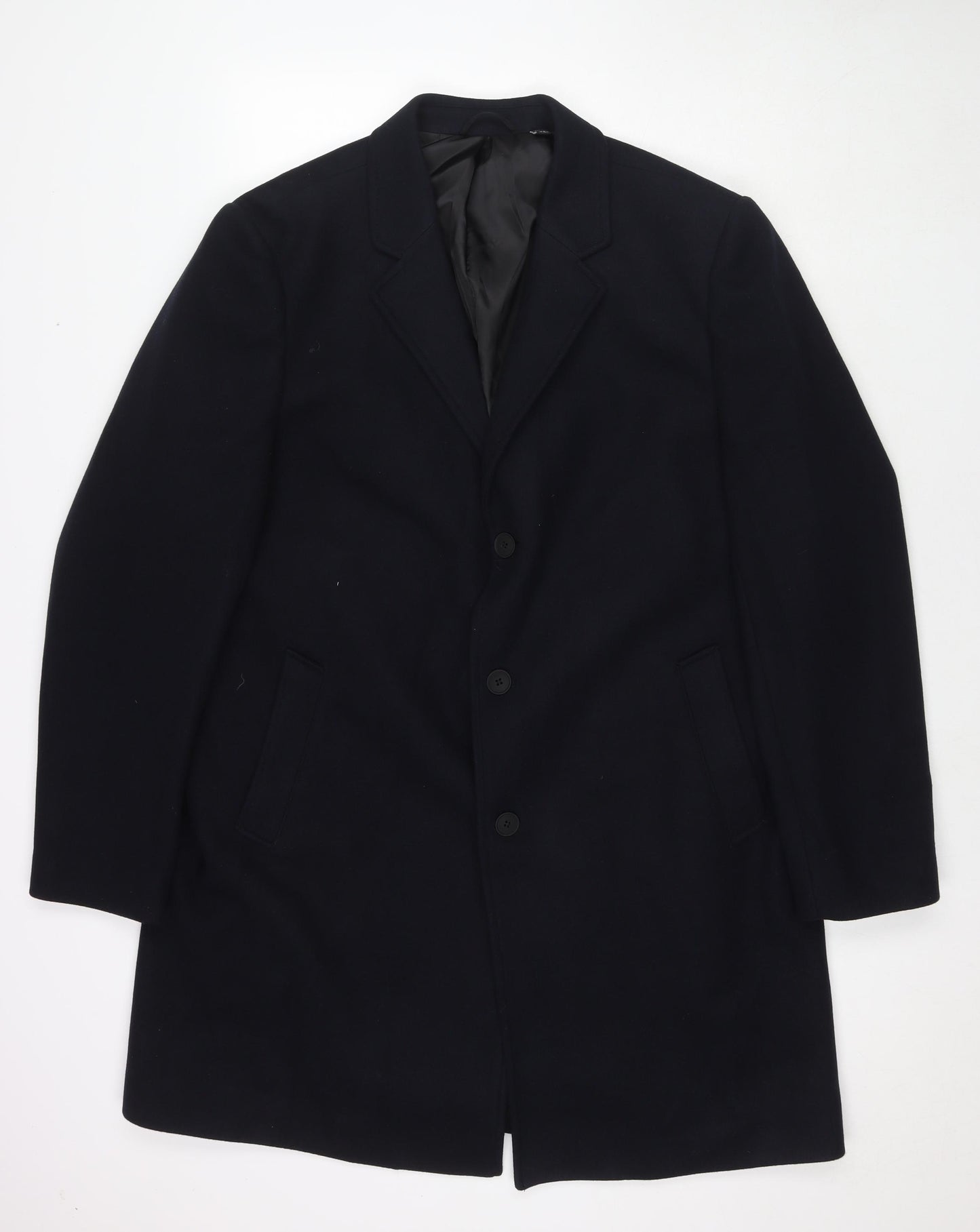 Marks and Spencer Mens Blue Pea Coat Blazer Size 2XL Button