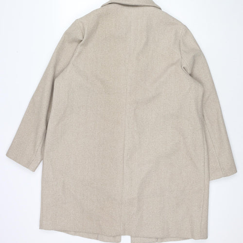 Marks and Spencer Womens Beige Overcoat Coat Size 22 Button