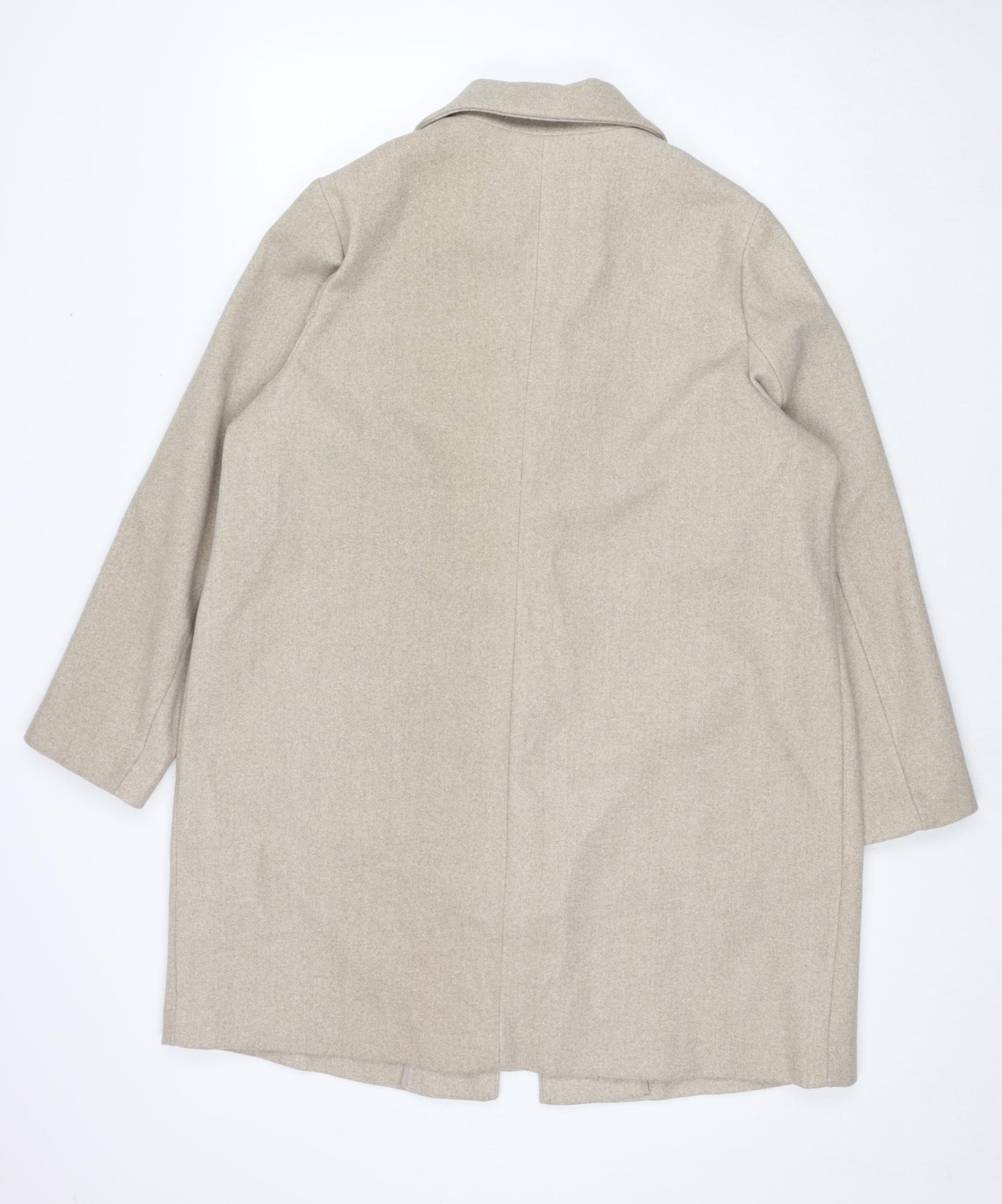 Marks and Spencer Womens Beige Overcoat Coat Size 22 Button