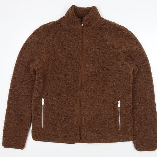 Marks and Spencer Mens Brown Jacket Size S Zip - Teddy Fleece