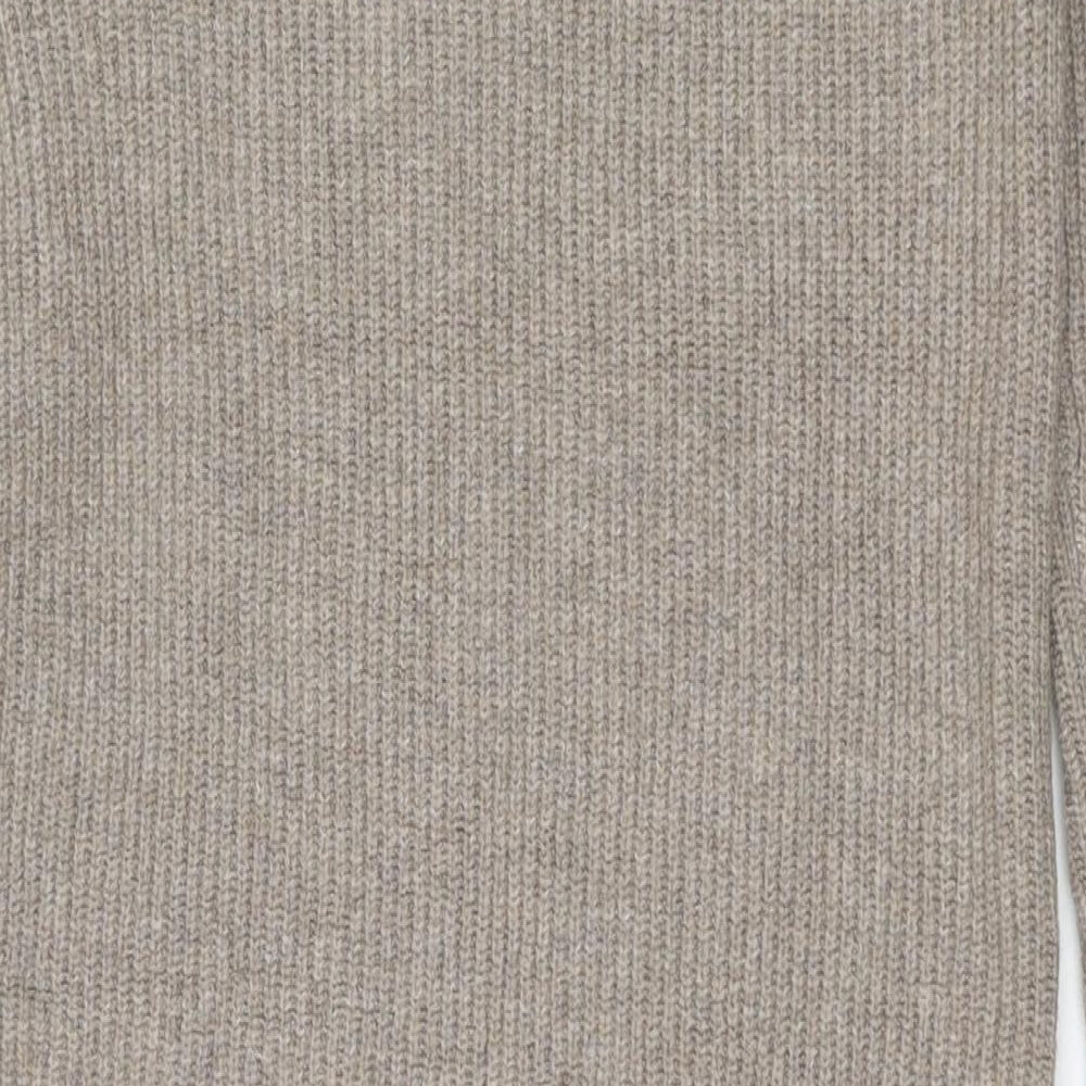 Marks and Spencer Womens Beige Polyester Jumper Dress Size S Round Neck Pullover