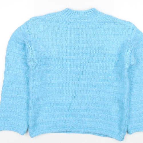 Marks and Spencer Womens Blue Round Neck Acrylic Pullover Jumper Size S