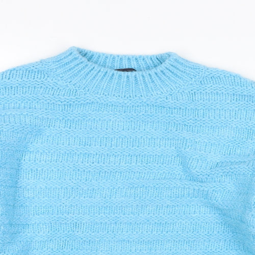 Marks and Spencer Womens Blue Round Neck Acrylic Pullover Jumper Size S