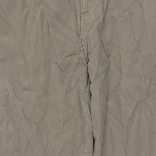 Marks and Spencer Womens Beige Cotton Trousers Size 44 in L33 in Regular Zip