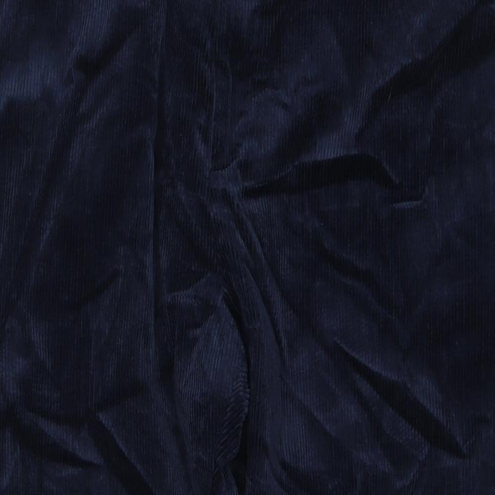 Marks and Spencer Mens Blue Cotton Trousers Size 46 in L29 in Regular Zip