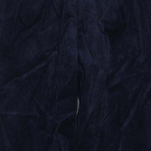 Marks and Spencer Mens Blue Cotton Trousers Size 46 in L29 in Regular Zip