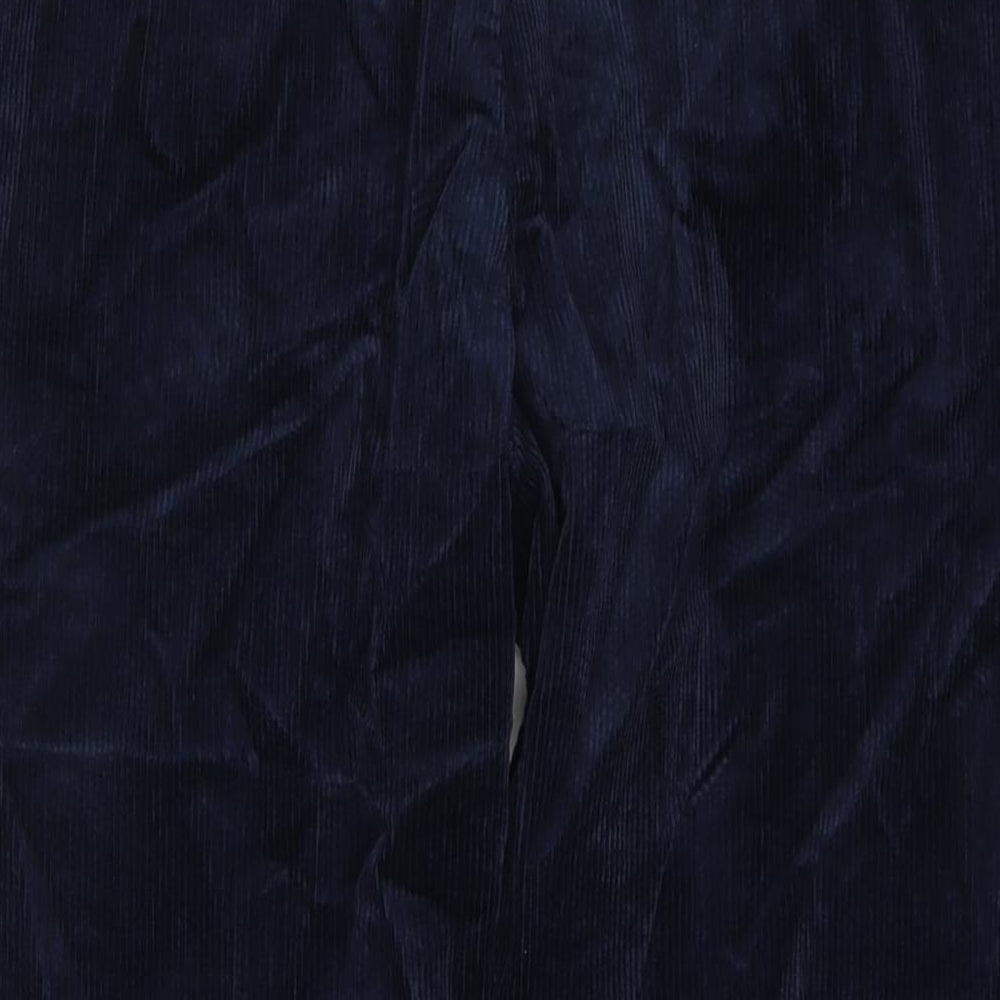 Marks and Spencer Mens Blue Cotton Trousers Size 46 in L29 in Regular Zip