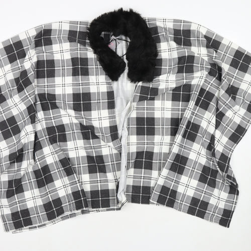 Charmine Womens Black Check Polyester Shawl/Wrap