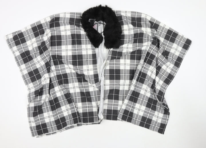 Charmine Womens Black Check Polyester Shawl/Wrap