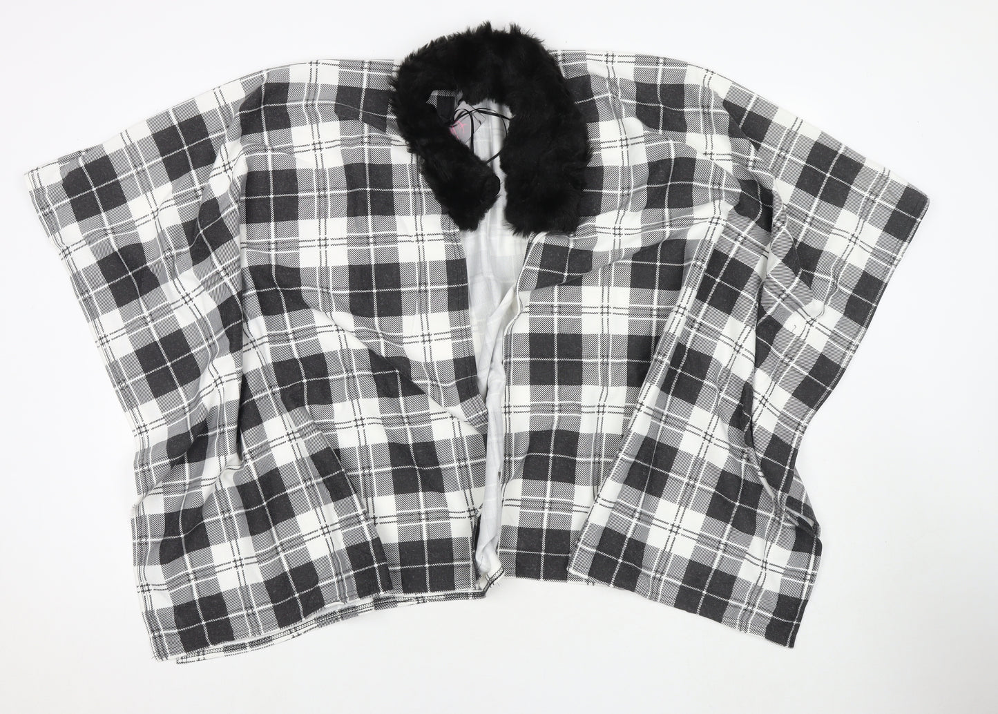Charmine Womens Black Check Polyester Shawl/Wrap