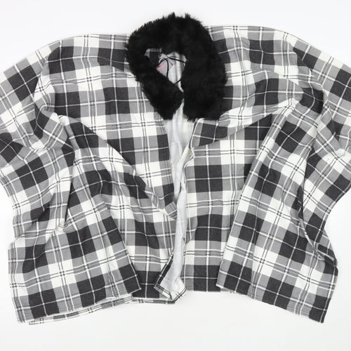 Charmine Womens Black Check Polyester Shawl/Wrap