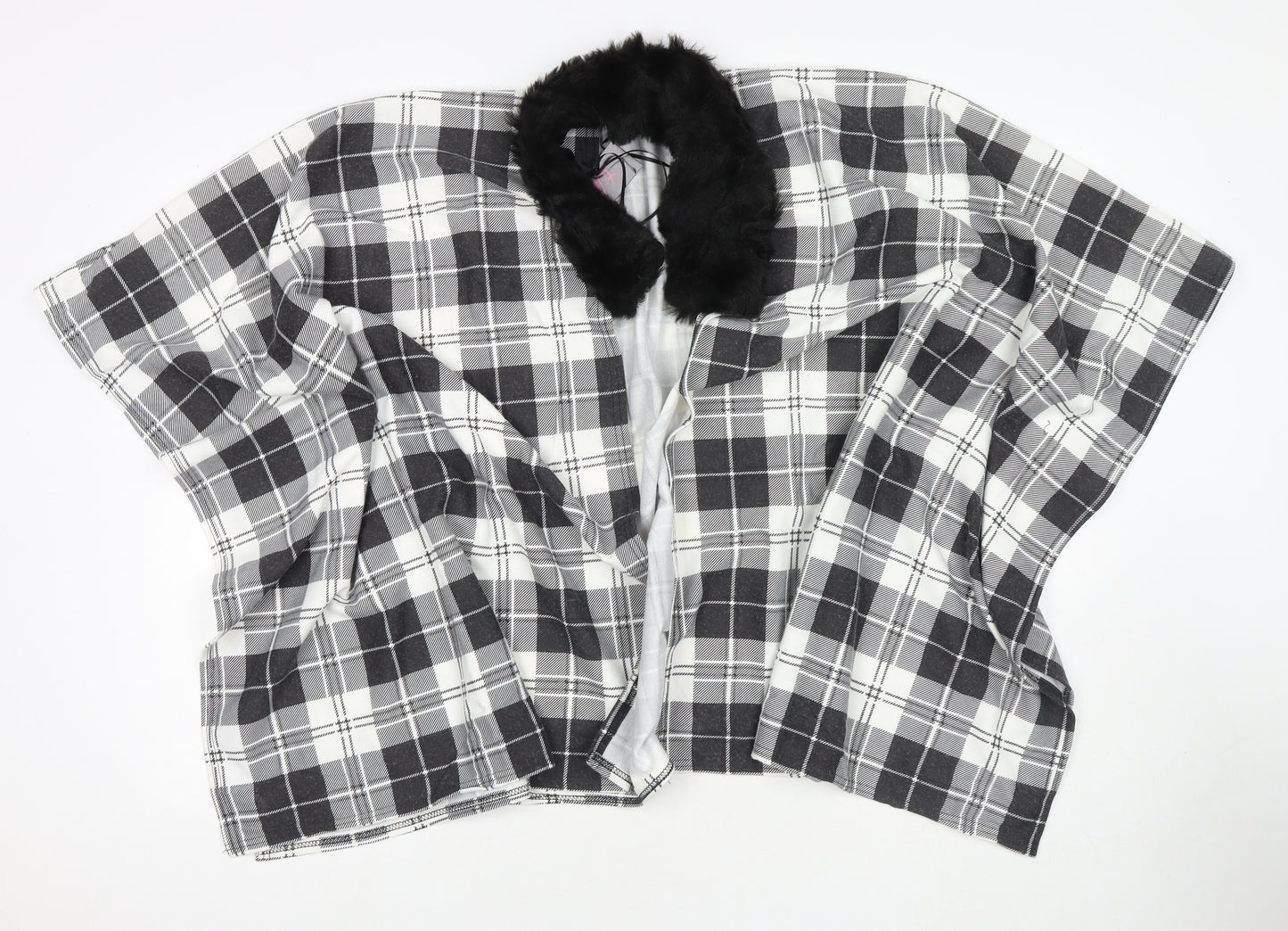 Charmine Womens Black Check Polyester Shawl/Wrap