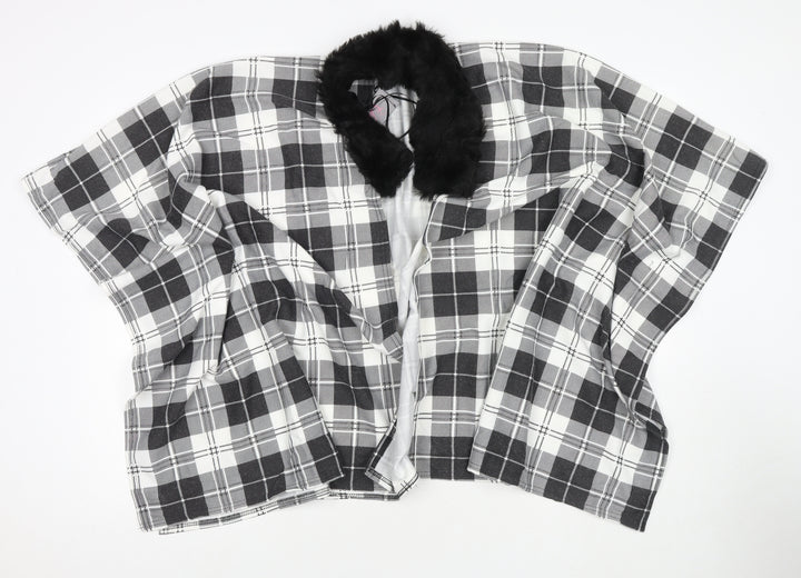 Charmine Womens Black Check Polyester Shawl/Wrap