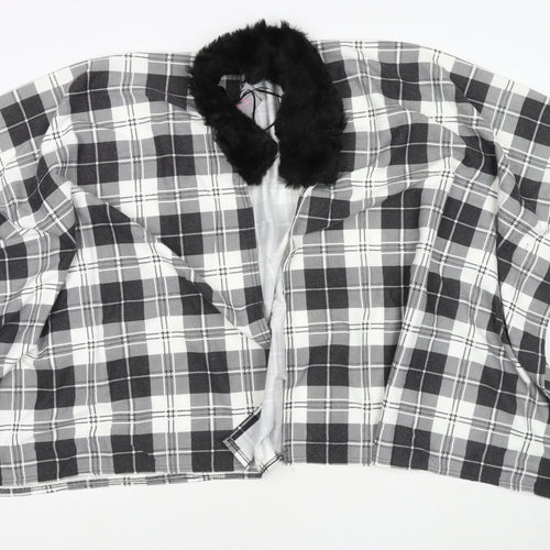 Charmine Womens Black Check Polyester Shawl/Wrap