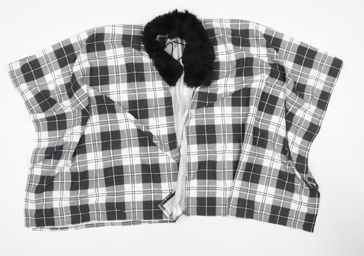 Charmine Womens Black Check Polyester Shawl/Wrap