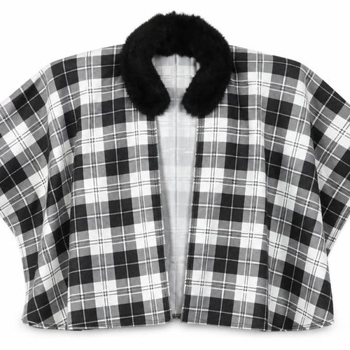 Charmine Womens Black Check Polyester Shawl/Wrap
