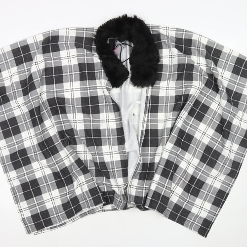 Charmine Womens Black Check Polyester Shawl/Wrap