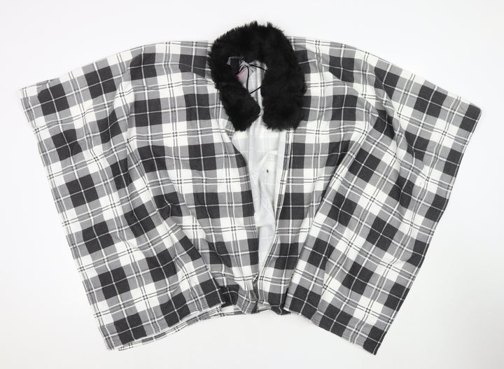 Charmine Womens Black Check Polyester Shawl/Wrap