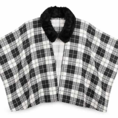 Charmine Womens Black Check Polyester Shawl/Wrap