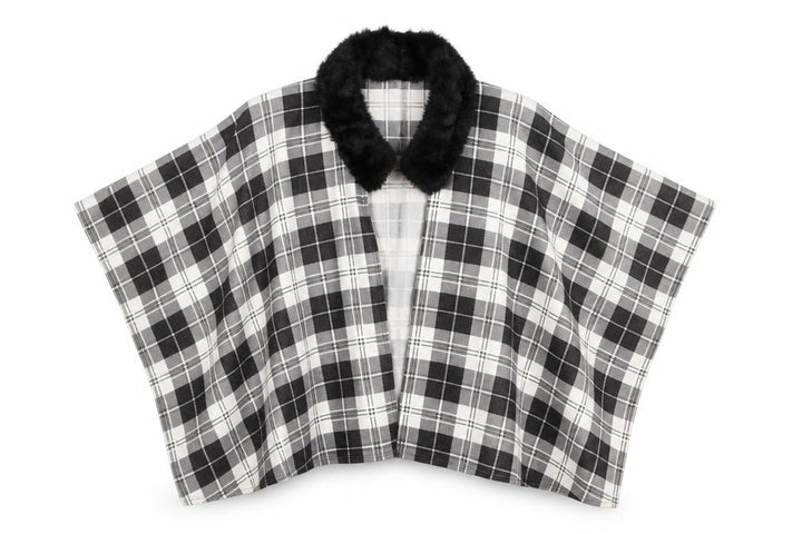 Charmine Womens Black Check Polyester Shawl/Wrap