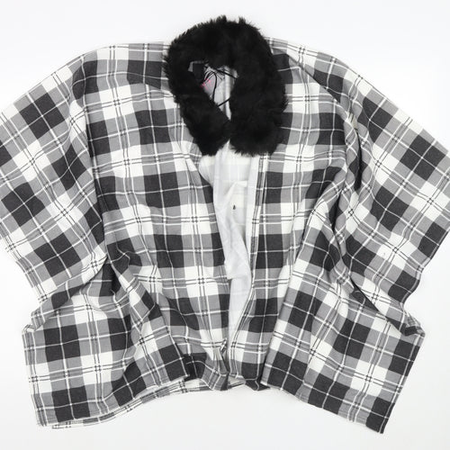 Charmine Womens Black Check Polyester Shawl/Wrap