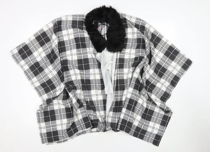 Charmine Womens Black Check Polyester Shawl/Wrap