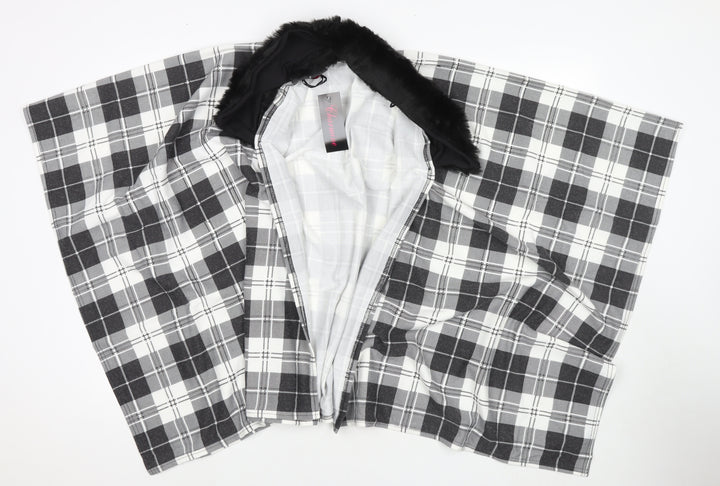 Charmine Womens Black Check Polyester Shawl/Wrap