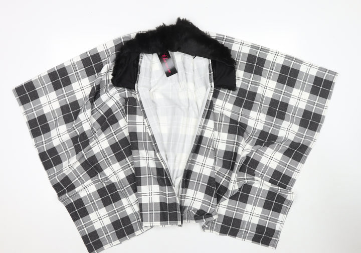 Charmine Womens Black Check Polyamide Shawl/Wrap