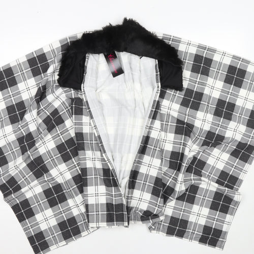 Charmine Womens Black Check Polyester Shawl/Wrap
