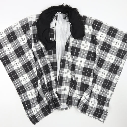 Charmine Womens Black Check Polyester Shawl/Wrap - Collared