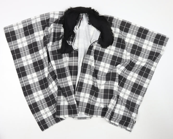 Charmine Womens Black Check Polyester Shawl/Wrap - Collared