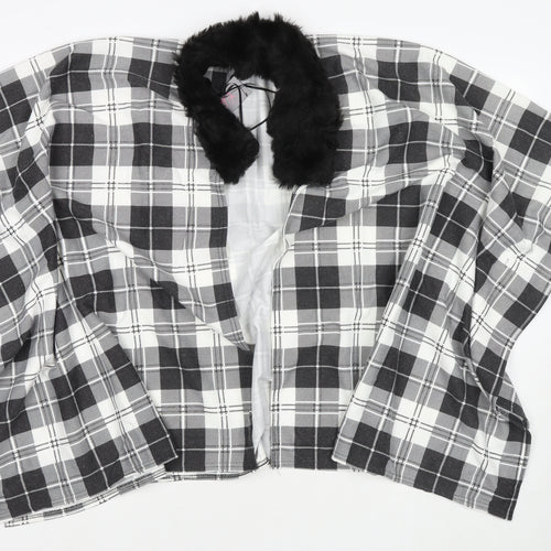 Charmine Womens Black Check Polyester Shawl/Wrap