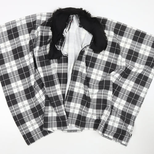 Charmine Womens Black Check Polyester Shawl/Wrap - Collared
