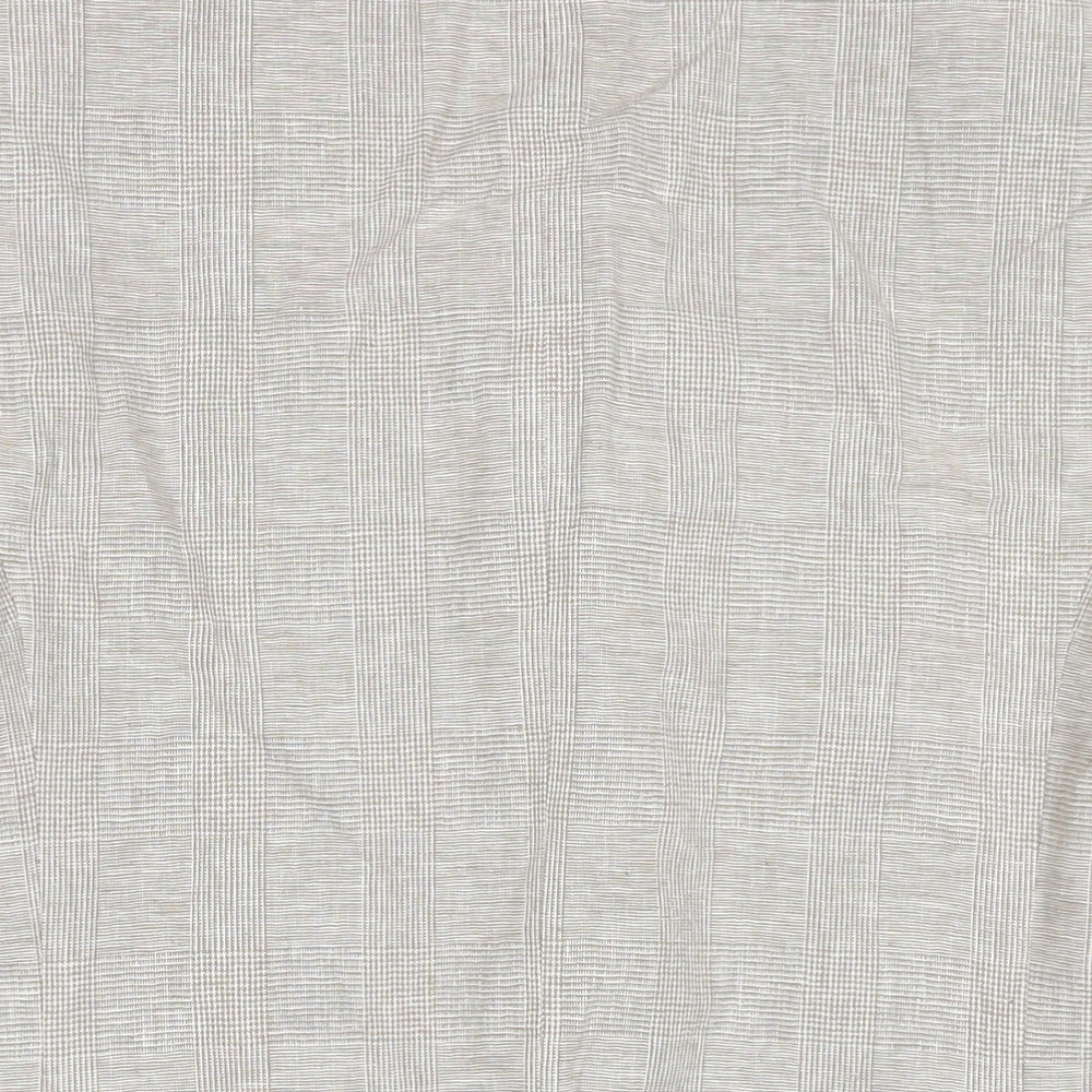 Marks and Spencer Mens Beige Check Linen Jacket Suit Jacket Size 38 Regular