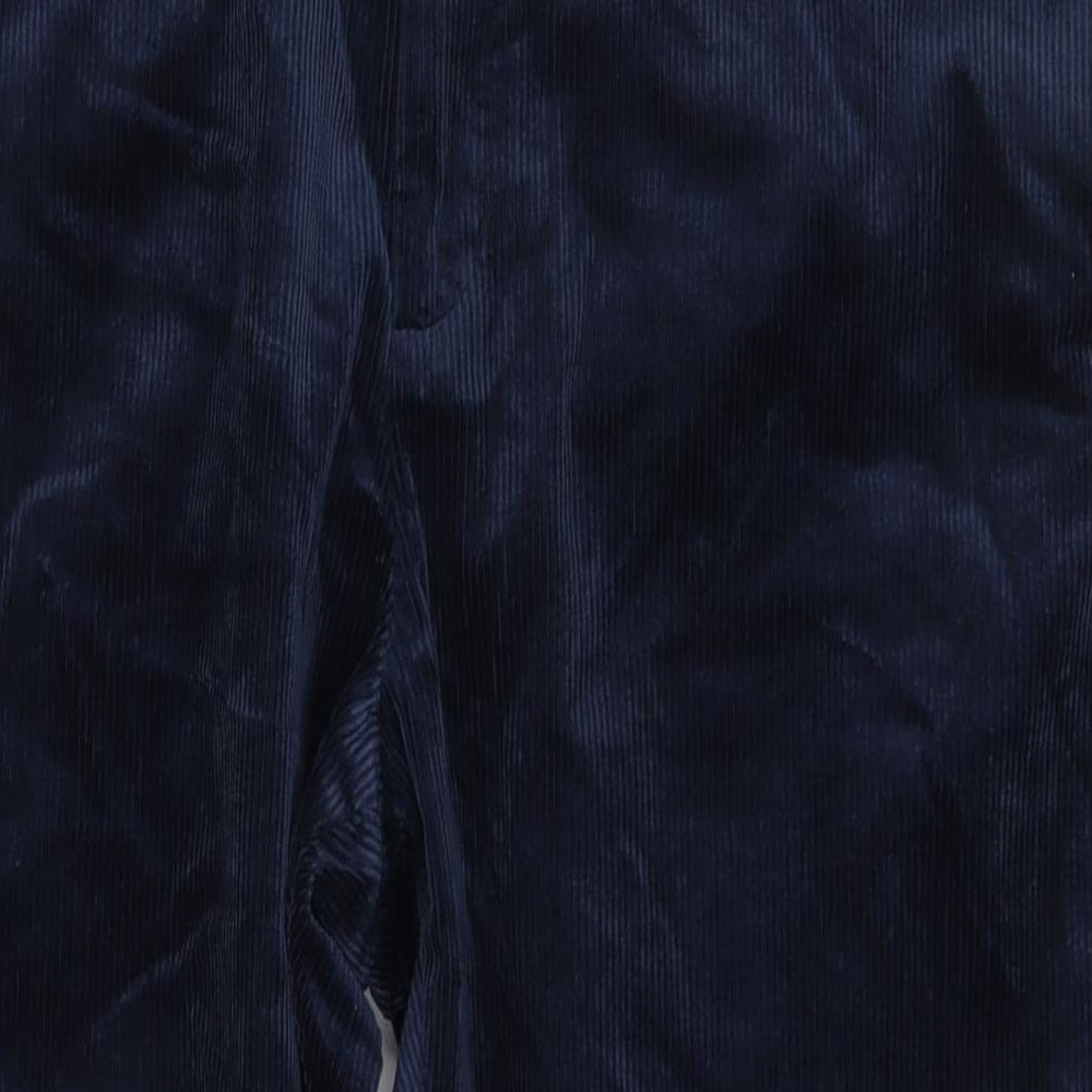 Marks and Spencer Mens Blue Cotton Trousers Size 46 in L29 in Regular Zip