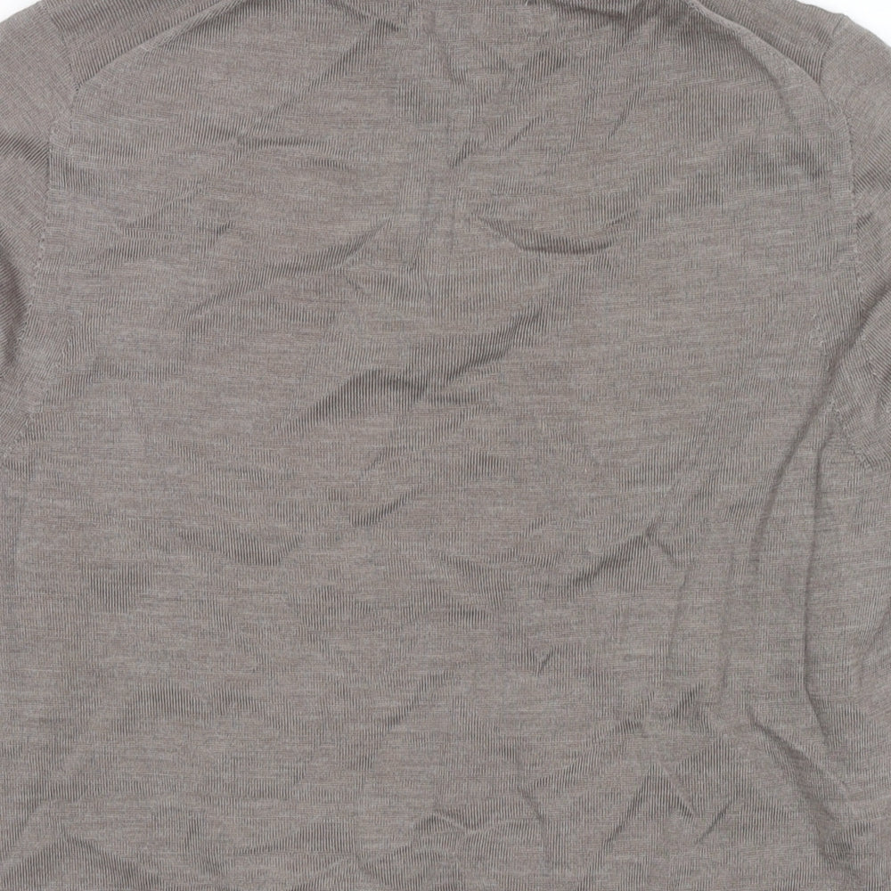Autograph Mens Brown Collared Wool Pullover Jumper Size S Long Sleeve