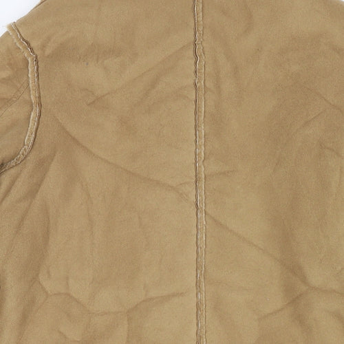 Debenhams Womens Brown Overcoat Coat Size 10 Button - Suede Type