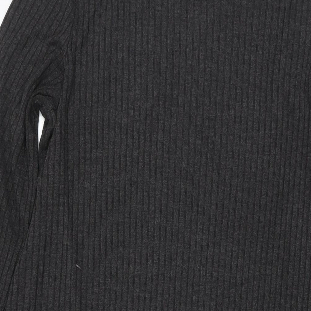 Marks and Spencer Womens Grey Polyester Jumper Dress Size 14 Round Neck Pullover
