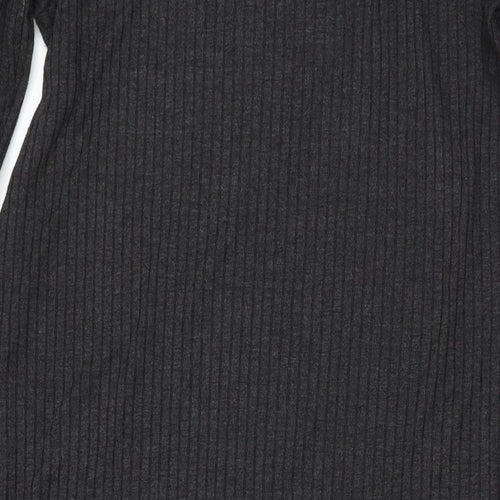 Marks and Spencer Womens Grey Polyester Jumper Dress Size 14 Round Neck Pullover