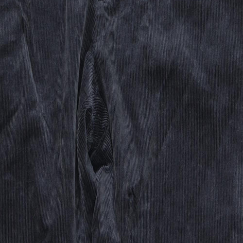 Marks and Spencer Mens Blue Cotton Trousers Size 42 in L33 in Regular Zip
