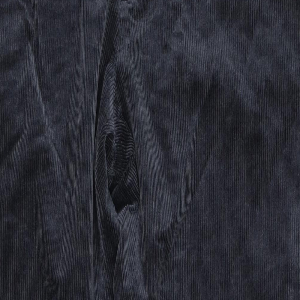 Marks and Spencer Mens Blue Cotton Trousers Size 42 in L33 in Regular Zip