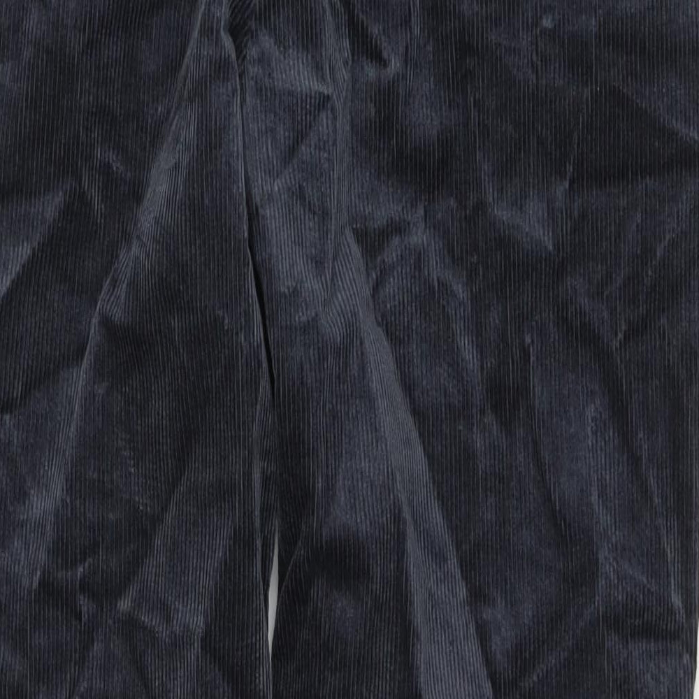 Marks and Spencer Mens Blue Cotton Trousers Size 42 in L33 in Regular Zip