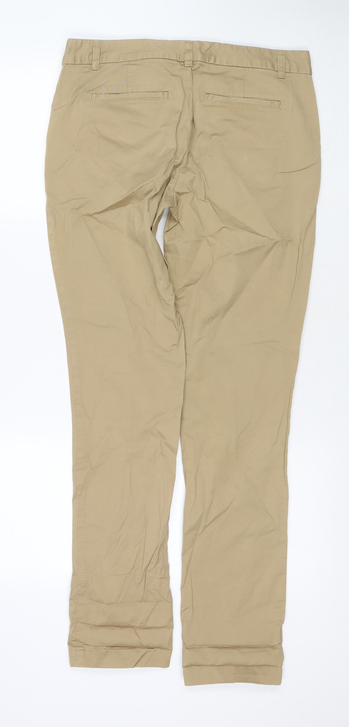 Gap Womens Beige Cotton Trousers Size 8 L31 in Regular Zip