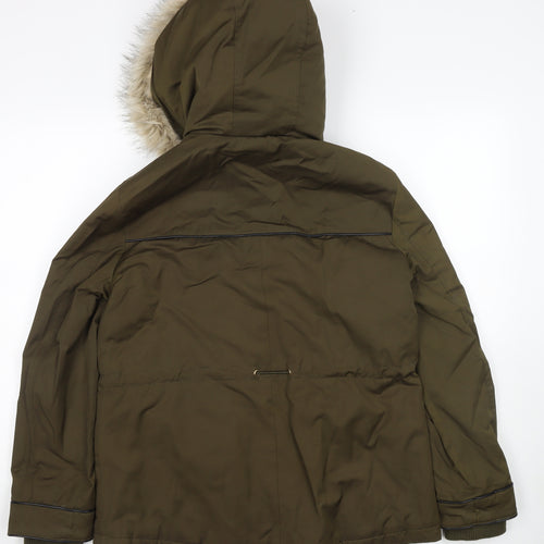 Zara Womens Green Jacket Coat Size M Zip