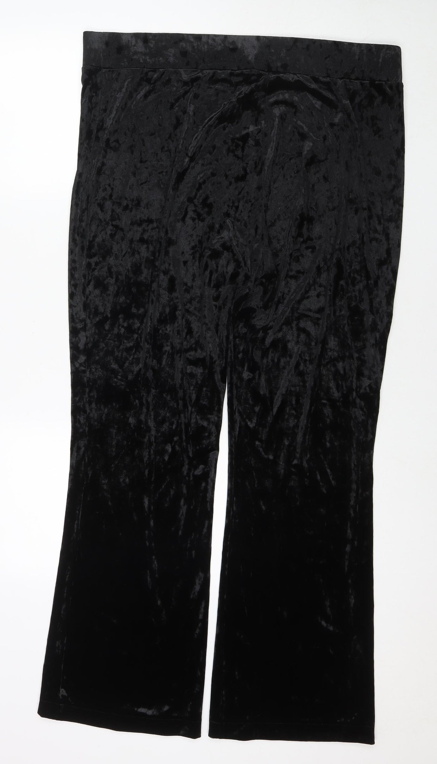 Marks and Spencer Womens Black Polyester Trousers Size 20 L30 in Regular