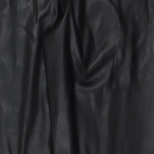 Marks and Spencer Womens Black Polyester Trousers Size 18 L29 in Regular Zip - Short