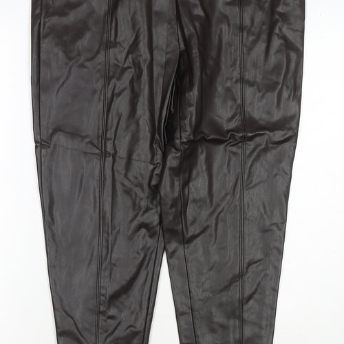 Marks and Spencer Womens Brown Polyester Pedal Pusher Trousers Size 18 L26 in Regular