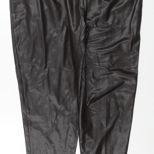 Marks and Spencer Womens Brown Polyester Pedal Pusher Trousers Size 18 L26 in Regular