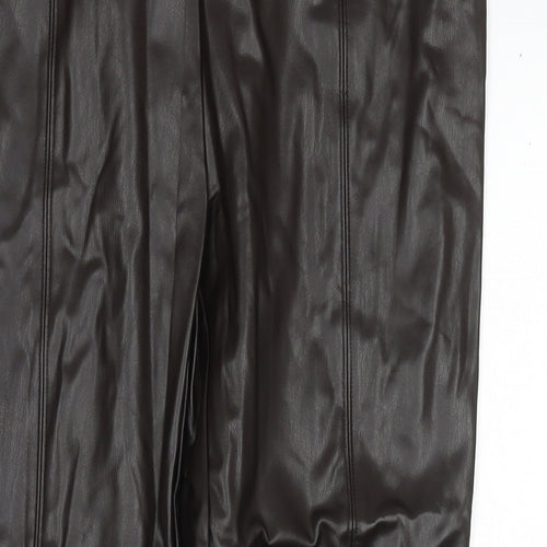 Marks and Spencer Womens Brown Polyester Pedal Pusher Trousers Size 18 L26 in Regular