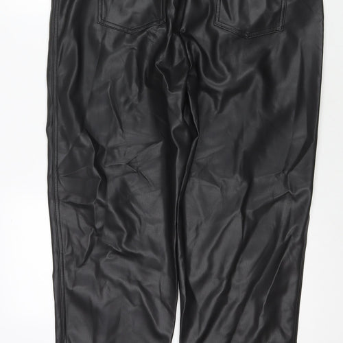 Marks and Spencer Womens Black Polyester Trousers Size 18 L26 in Regular Zip